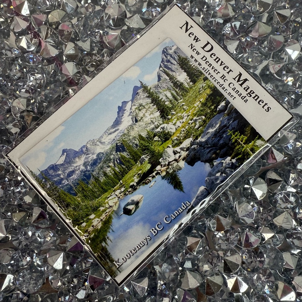 New Denver Magnet Scenic Canada Magnet - Blue & Green BC kootenays Canada